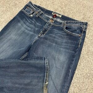 BKE Britni Jeans Womens 36X31.5 Y2K Stretch Bootcut Rockabilly Blue Denim